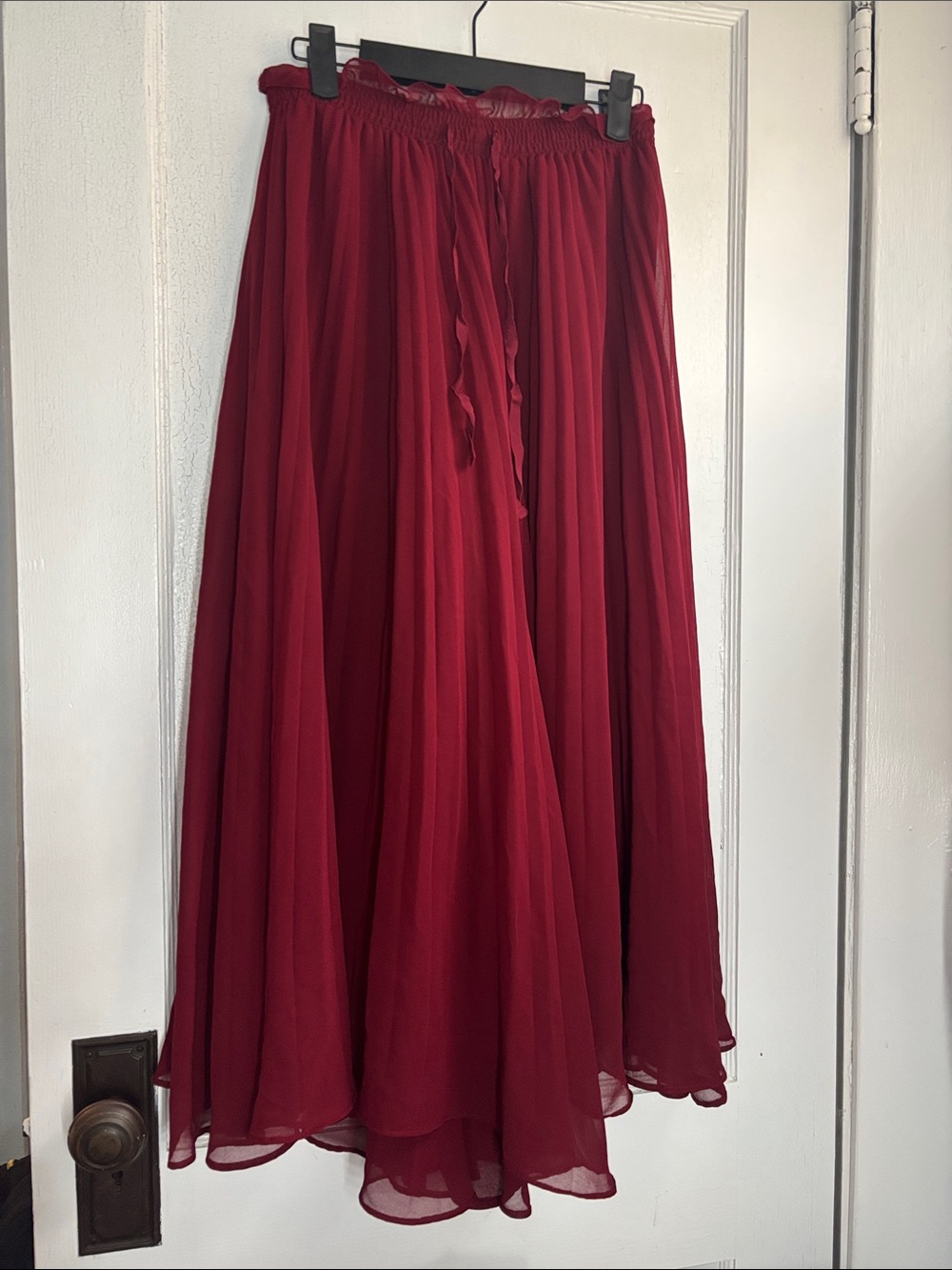 Zara Wide-Leg Jumpsuit Pants in Deep Red